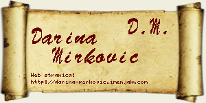 Darina Mirković vizit kartica